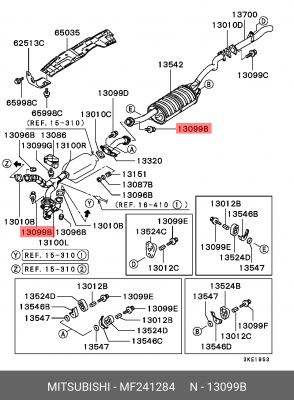 Болт, система выпуска MF241284 MITSUBISHI