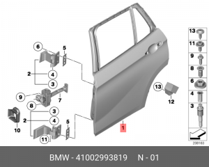 Дверь задняя 41 00 2 993 819 BMW