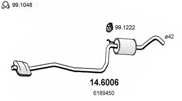 Средний глушитель выхлопных газов 146006 ASSO