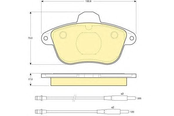 Комплект тормозных колодок, диско 6107963 GIRLING
