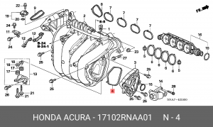 Прокладка впускного коллектора 17102RNAA01 HONDA