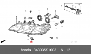 Патрон лампы 34303SS1003 HONDA