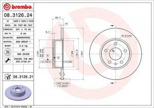 Тормозной диск 08.3126.24 BREMBO