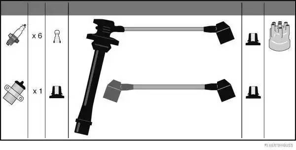 Ккомплект проводов зажигания J5382005 H B JAKOPARTS NIPPARTS