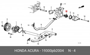 Термостат, охлаждающая жидкость 19300PB2004 HONDA