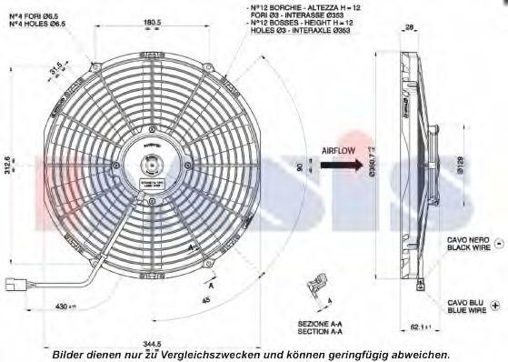 Вентилятор, конденсатор кондиционера 870022N AKS DASIS