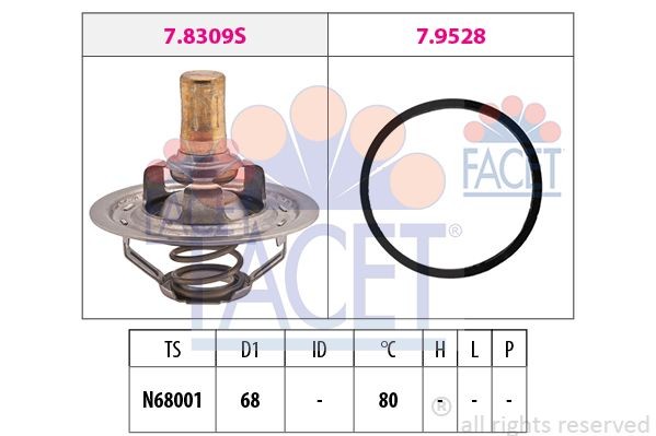 Термостат, охлаждающая жидкость 7.8309 FACET