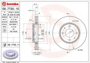 Тормозной диск 09.7720.11 BREMBO