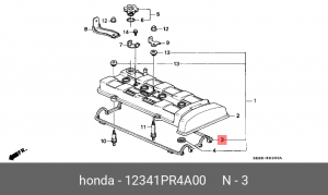 Прокладка, крышка головки цилиндра 12341PR4A00 HONDA