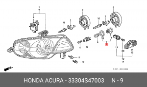 Патрон лампы 33304S47003 HONDA