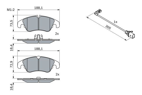 Колодки тормозные дисковые 0 986 494 259 BOSCH
