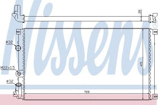 Радиатор, охлаждение двигател 63812A NISSENS