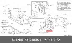 Вентилятор, охлаждение двигателя 45121AE02A SUBARU