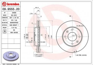 Диск тормозной 09.9555.20 BREMBO