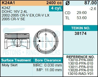 Поршень ДВС 38174050 TEIKIN