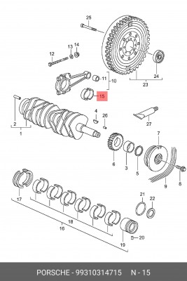 Шатунный подшипник 99310314715 PORSCHE