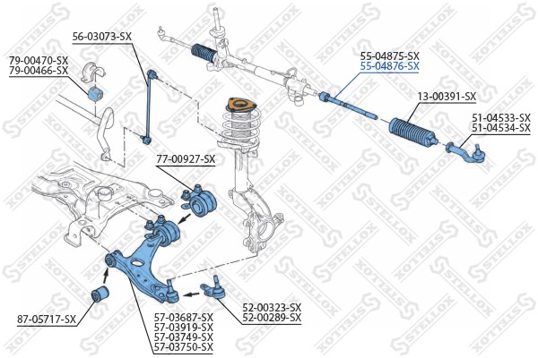 Тяга рулевая 55-04876-SX STELLOX