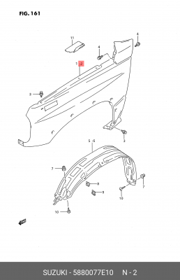 Крыло 58800-77E10 SUZUKI
