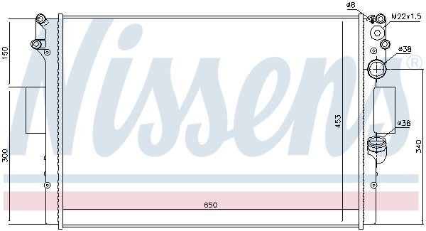 Радиатор, охлаждение двигател 63330A NISSENS