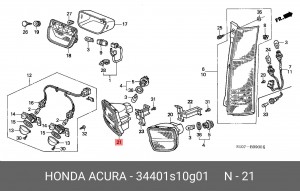 Фонарь задний 34401S10G01 HONDA