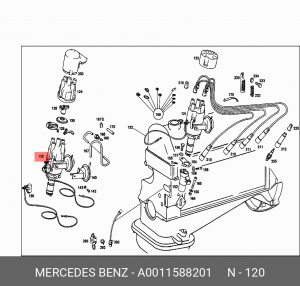 Распределитель зажигания A 001 158 82 01 MERCEDES BENZ