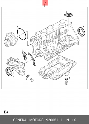 Комплект прокладок, блок-картер двигателя 92065111 GENERAL MOTORS