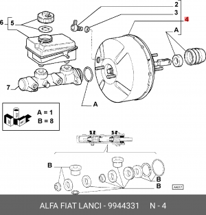 Усилитель тормозной системы 9944331 ALFA FIAT LANCIA