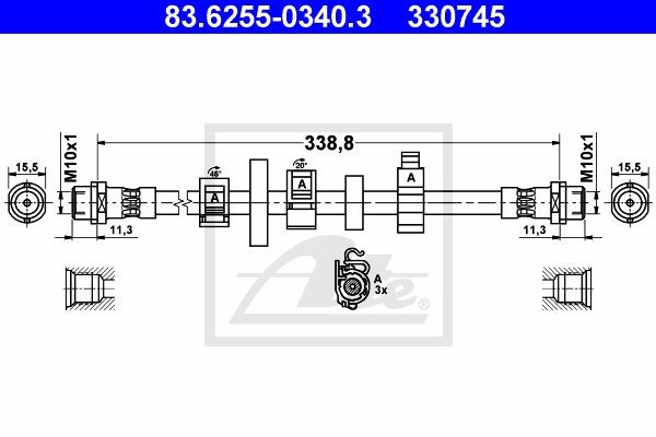 Тормозной шланг 83.6255-0340.3 ATE