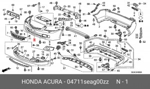 Бампер передний 04711SEAG00ZZ HONDA