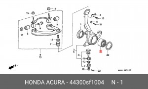 Комплект подшипника ступицы колеса 44300SF1004 HONDA
