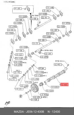 Распредвал JE06-12-430B MAZDA