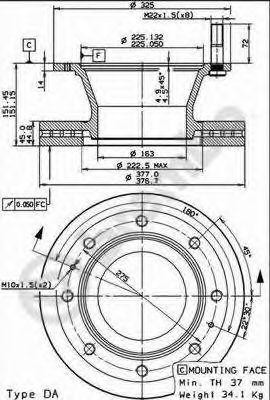 Тормозной диск 09792980 BREMBO