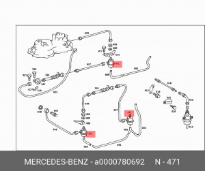 Амортизатор пульсации, система питания A 000 078 06 92 MERCEDES BENZ