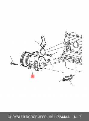 Компрессор, кондиционер 55117 244AA CHRYSLER