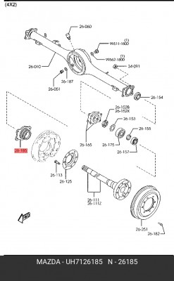 Комплект подшипника ступицы колеса UH7126185 MAZDA