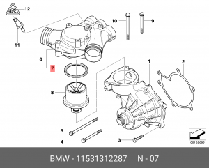 Прокладка, термостат 11 53 1 312 287 BMW