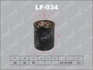 Фильтр топливный LF-034 LYNXAUTO