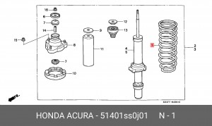 Пружина ходовой части 51401SS0J01 HONDA