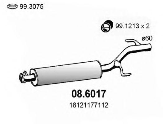 Средний глушитель выхлопных газов 086017 ASSO