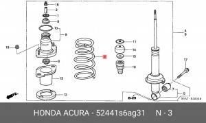 Пружина ходовой части 52441S6AG31 HONDA