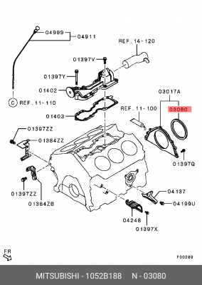 Сальник коленвала 1052B188 MITSUBISHI