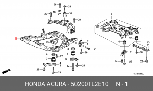 Подрамник передней подвески 50200TL2E10 HONDA