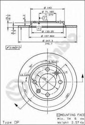 Тормозной диск 08.5334.10 BREMBO