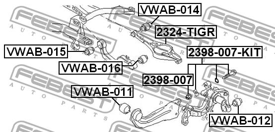 Сайлентблок VWAB-016 FEBEST