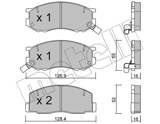 Комплект тормозных колодок, диско 22-0455-0 METELLI