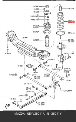 Пружина ходовой части GE4V28011A MAZDA