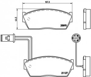 Комплект тормозных колодок, диско P 28 009 BREMBO