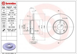 Тормозной диск 08.7637.10 BREMBO