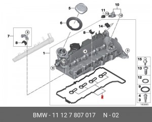 Прокладка крышки ГБЦ 11 12 7 807 017 BMW
