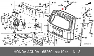 Петля - шарнир крышки багажника 68260SZAA10ZZ HONDA